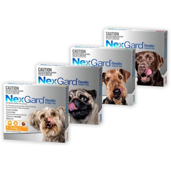 Защита от Бълхи и Кърлежи за Кучета - NexGard (3 таблетки)