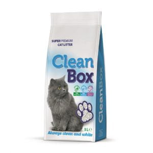 Котешка Тоалетна тип Фин Бял Бентонит – Clean Box, 5л